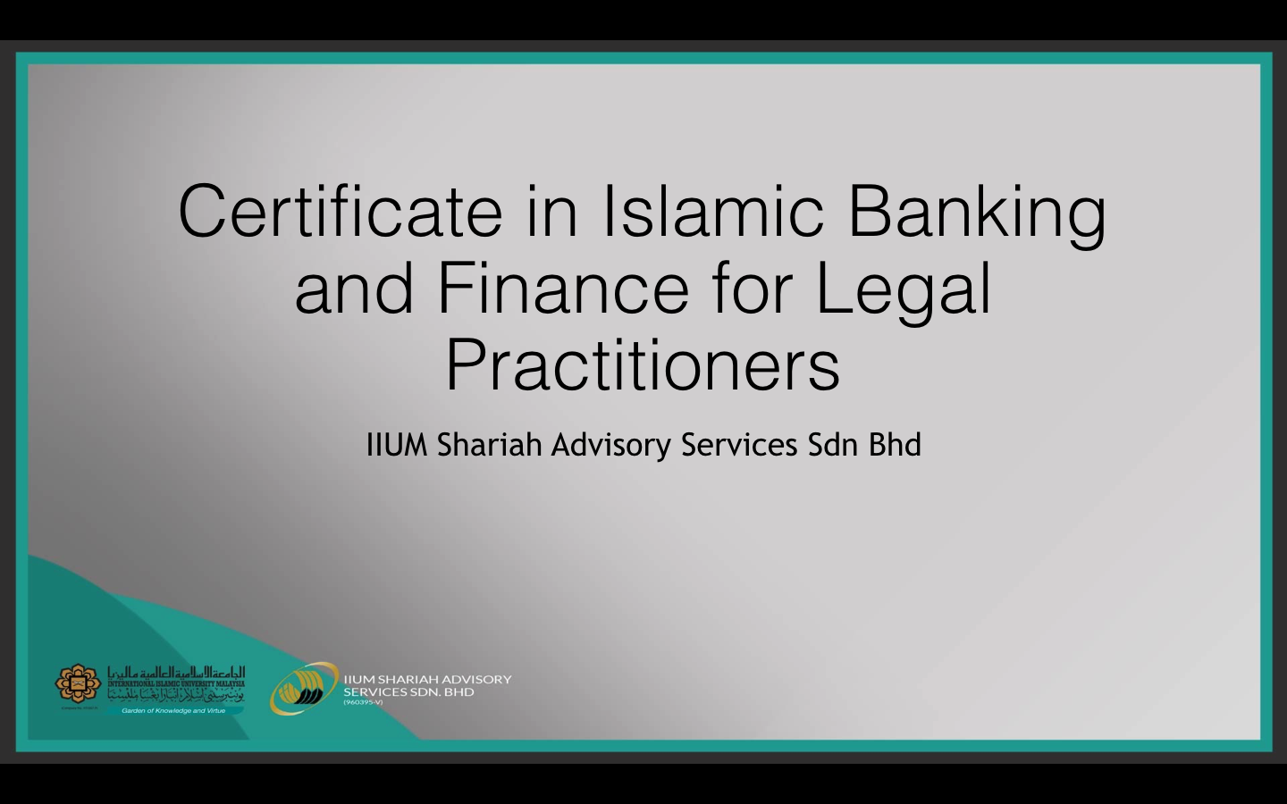 Demo Course : Certificate of Islamic Banking for Legal Practioners  CIBFLDEMOV12020